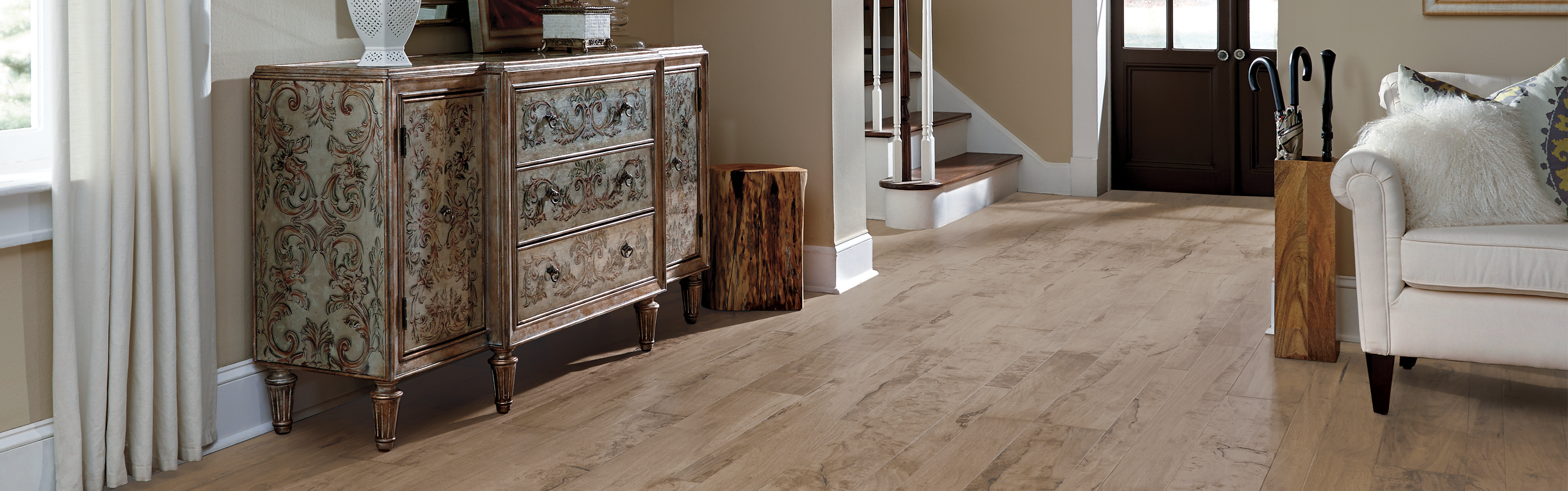 hardwood flooring in entryway