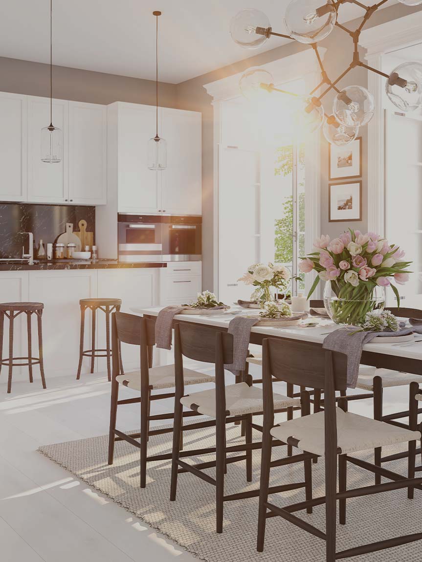 Dogs running down stairs 